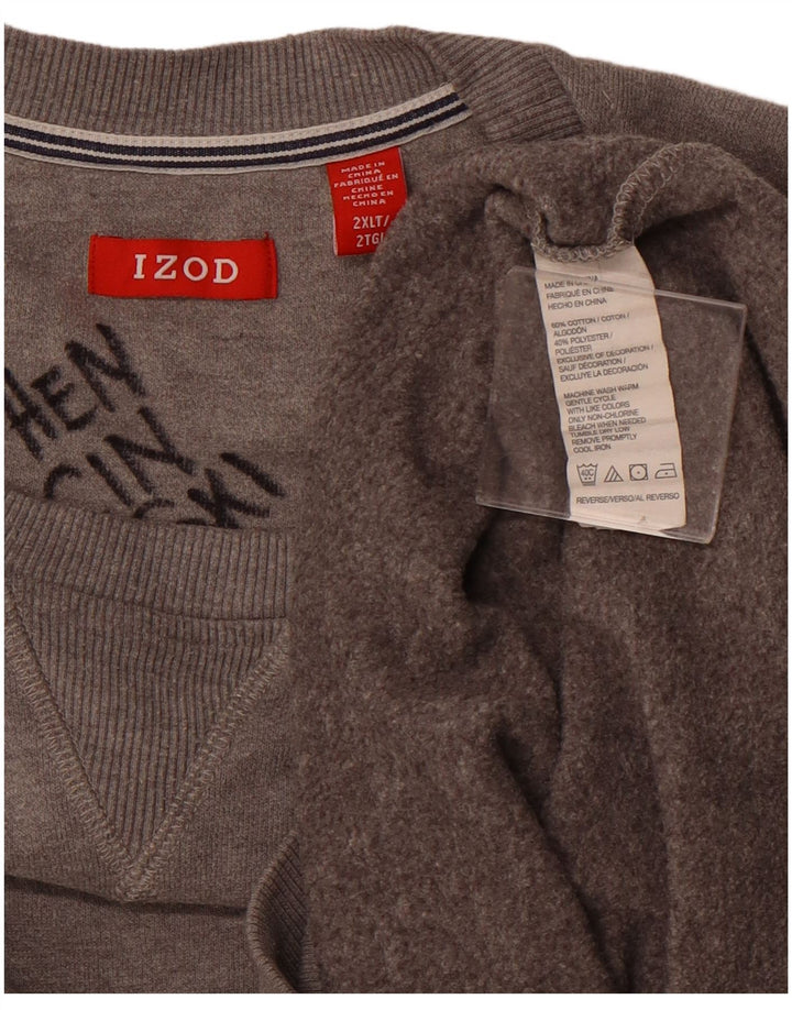 Pulover Izod pentru bărbați, bumbac gri 2XL