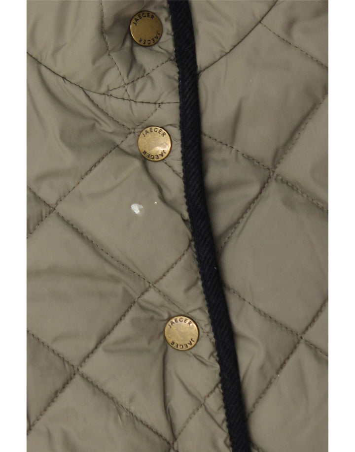 Jachetă matlasată Jaeger pentru femei UK 12 Medium Khaki Poliamidă
