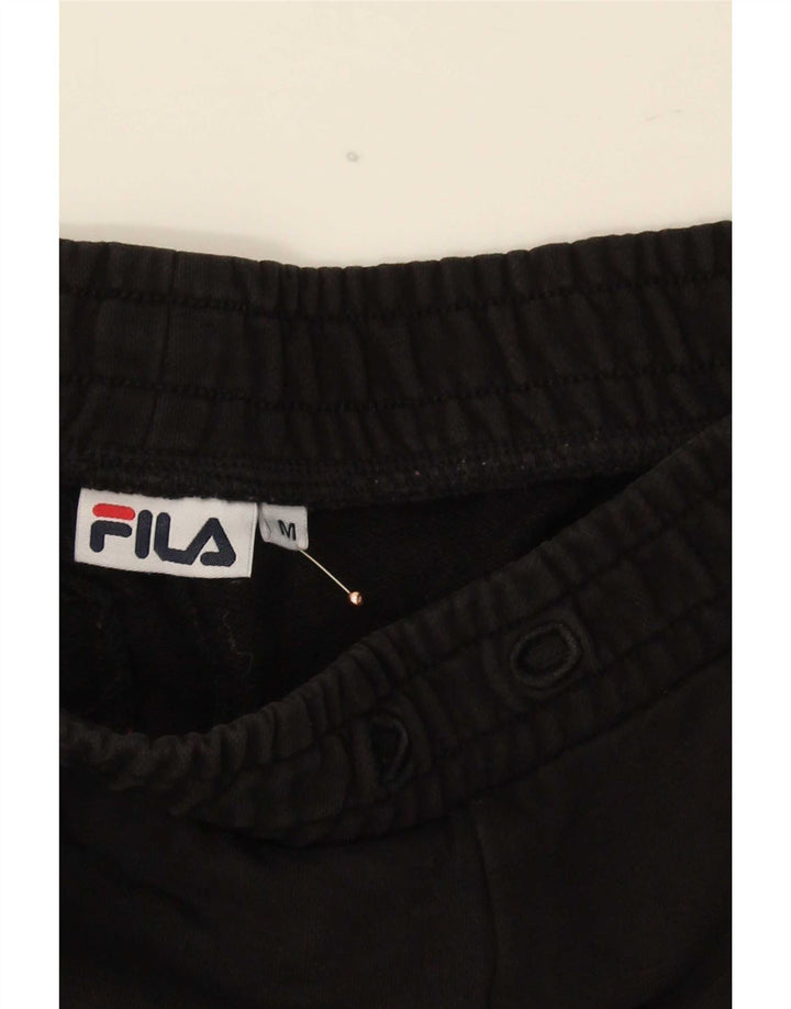 Pantaloni de trening cu grafica Fila pentru barbati Joggeri bumbac mediu negru