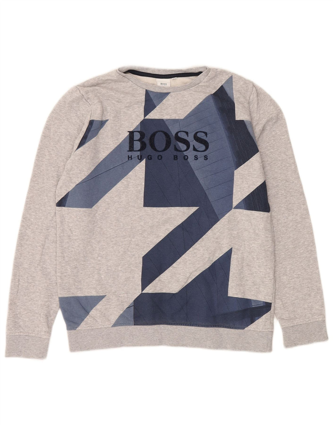 HUGO BOSS Băieți Pulover Grafic Pulover 15-16 Ani Mediu Gri Geometric