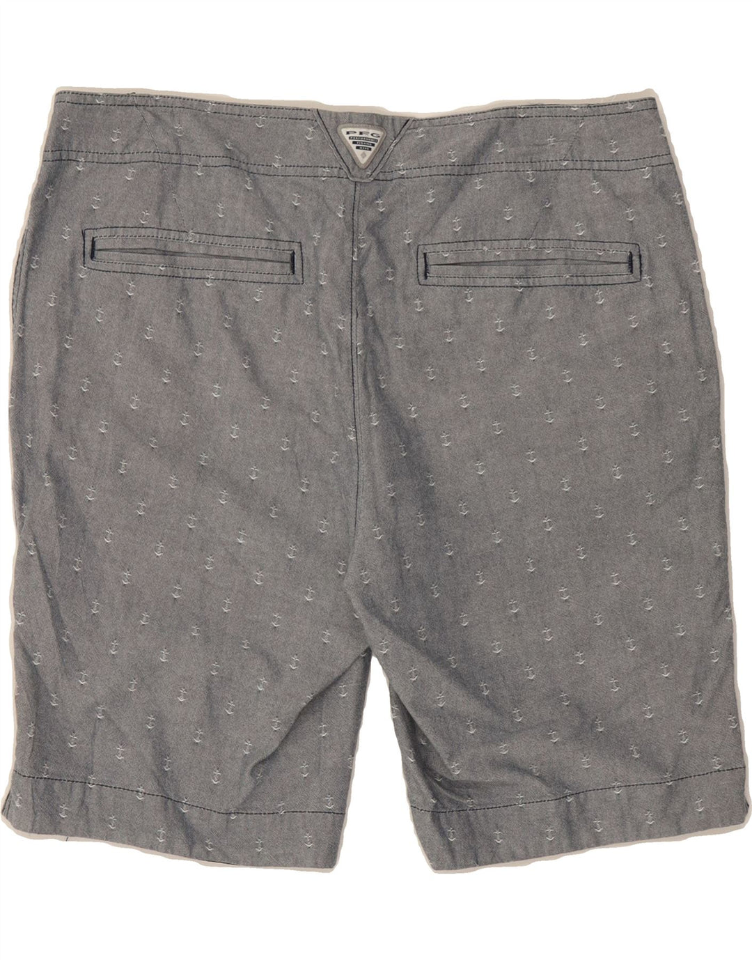 COLUMBIA Womens Abstract Pattern Chino Shorts US 14 XL W36 Grey Cotton Vintage Columbia and Second-Hand Columbia from Messina Hembry 