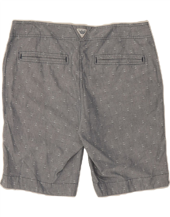 COLUMBIA Womens Abstract Pattern Chino Shorts US 14 XL W36 Grey Cotton Vintage Columbia and Second-Hand Columbia from Messina Hembry 