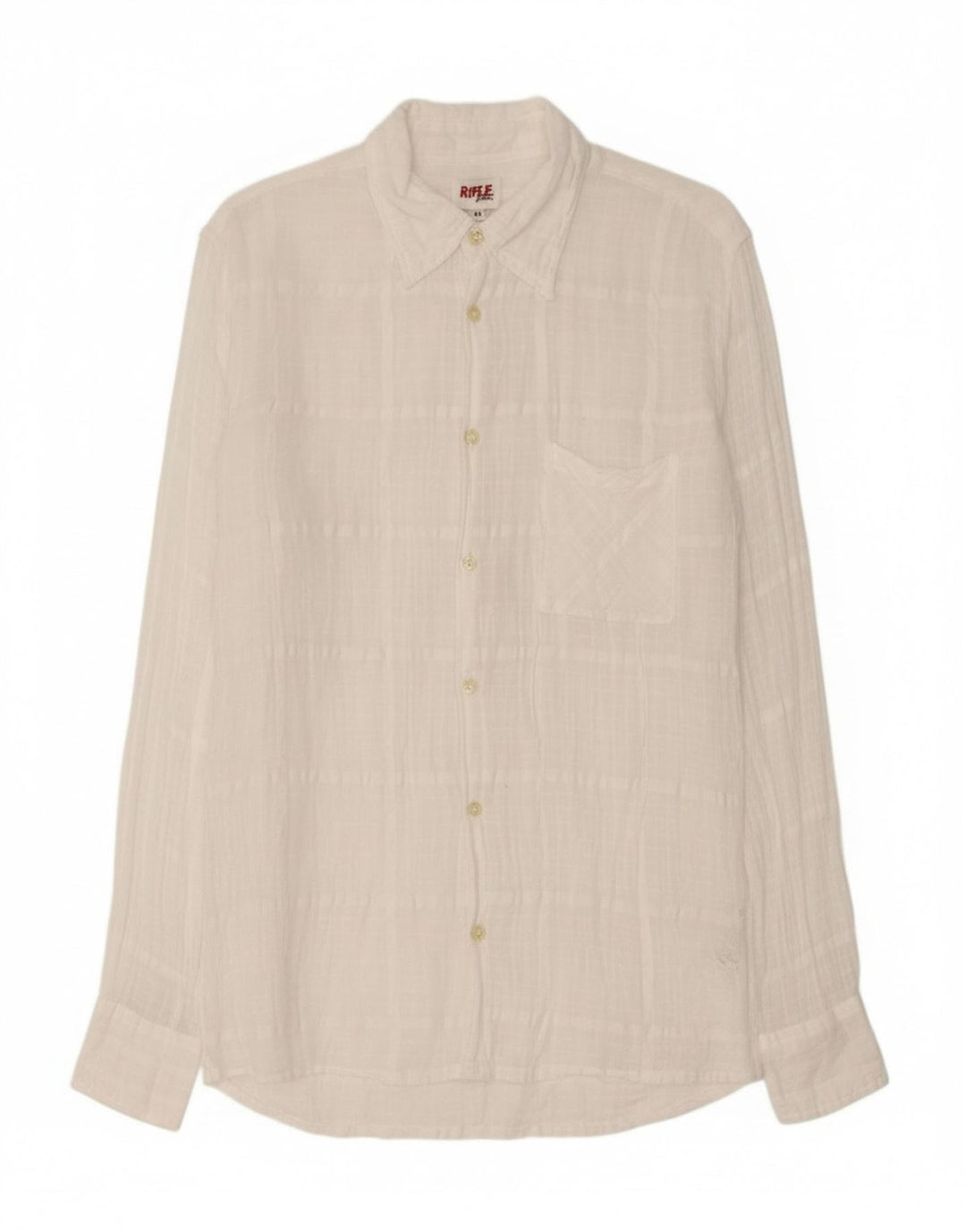 RIFLE Mens Shirt XL White Check Cotton