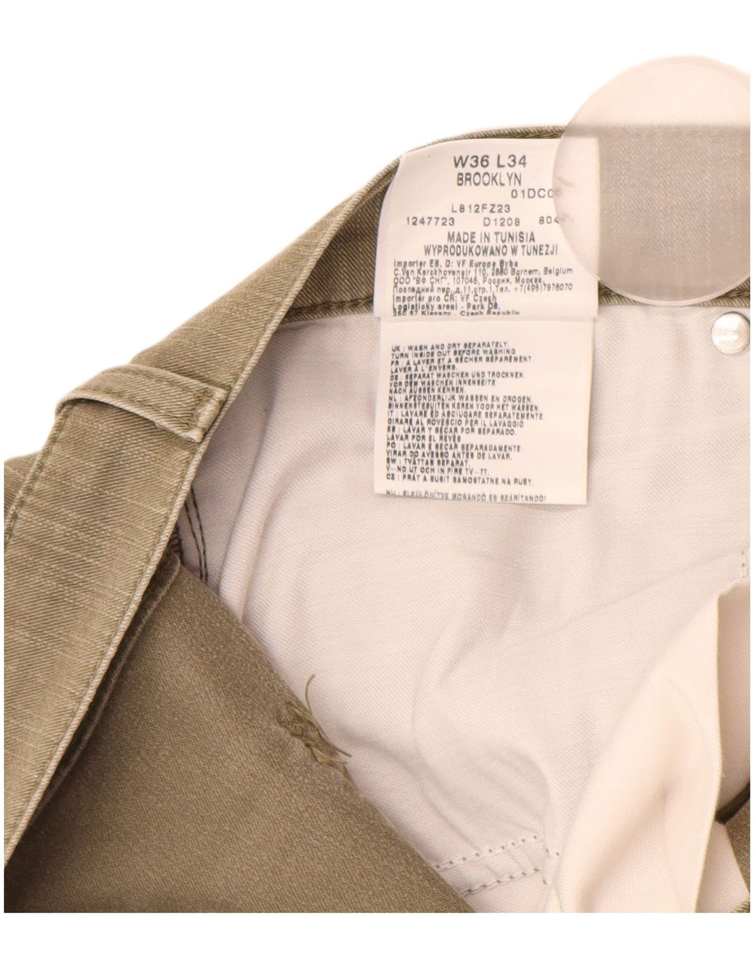 Blugi LEE Brooklyn drepte pentru bărbați W36 L31 bumbac kaki