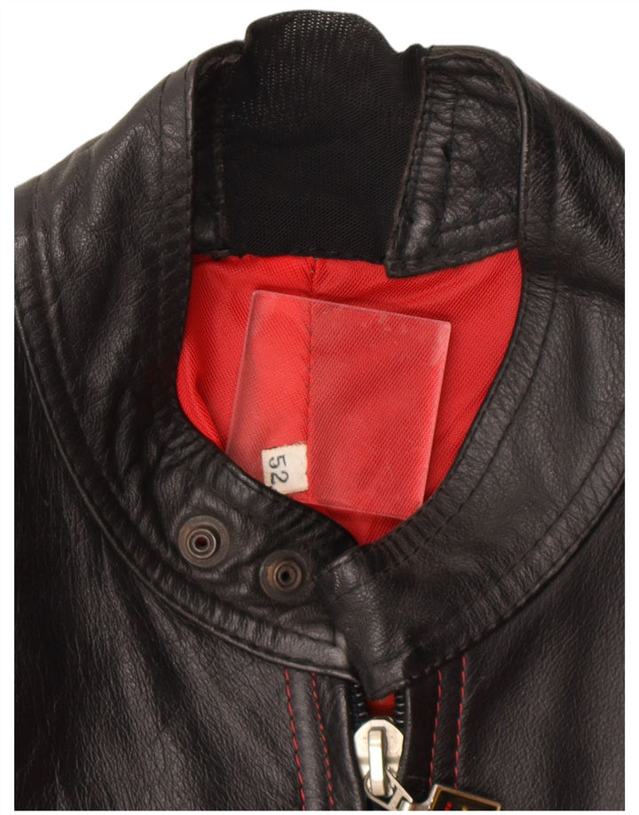 Jachetă Dainese din piele pentru bărbați IT 52, mare, roșie, color block