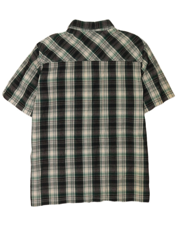 Weird Fish Mens Short Sleeve Regular Fit Shirt 2XL Green Plaid Cotton