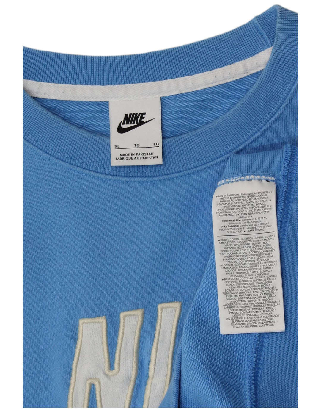 Pulover grafic pentru bărbați NIKE, XL, bumbac, albastru