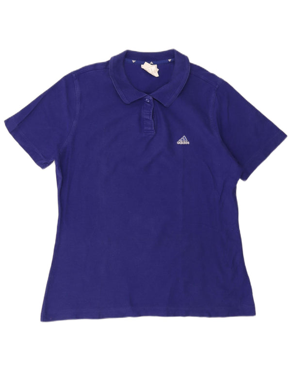 Tricou polo Adidas pentru femei UK 20 2XL Bumbac albastru