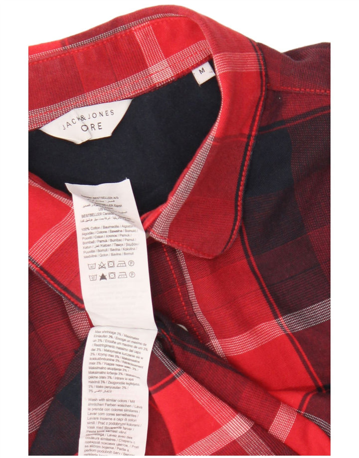 Cămașă pentru bărbați Jack & Jones, bumbac cu carouri roșii medii