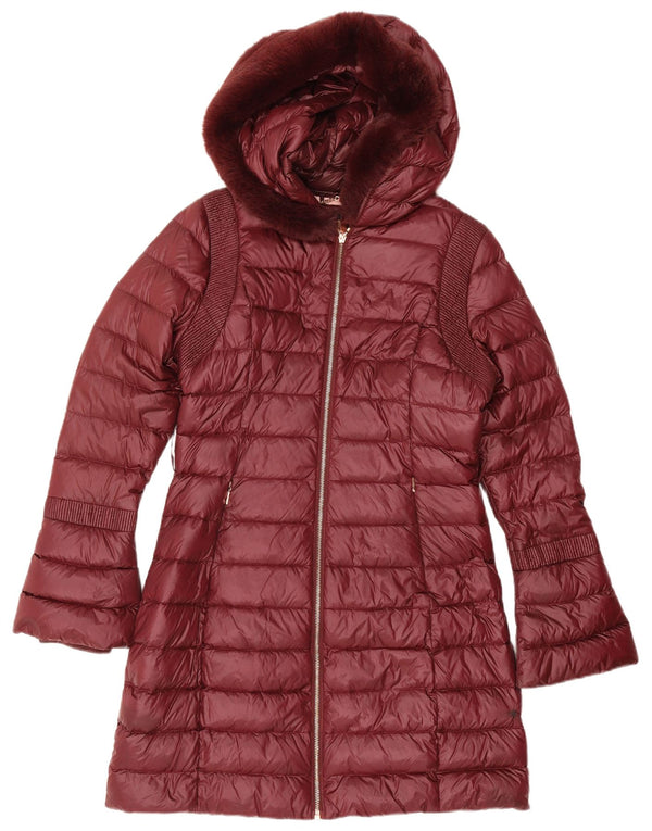 Palton căptușit cu glugă pentru femei Ted Baker Mărimea 2 Poliamidă Burgundy mic
