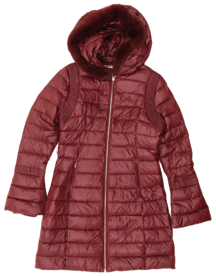 Palton căptușit cu glugă pentru femei Ted Baker Mărimea 2 Poliamidă Burgundy mic