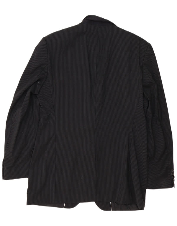 Blazer pentru bărbați Hugo Boss cu 2 nasturi EU 54 2XL Lână virgină neagră cu dungi