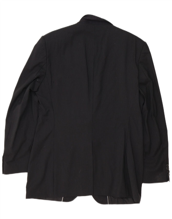 Blazer pentru bărbați Hugo Boss cu 2 nasturi EU 54 2XL Lână virgină neagră cu dungi