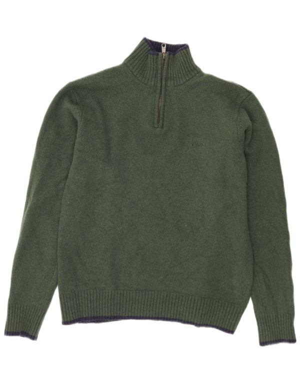 Pulover FILA pentru femei, cu fermoar, cu gât, UK 18 XL, kaki, lână de miel