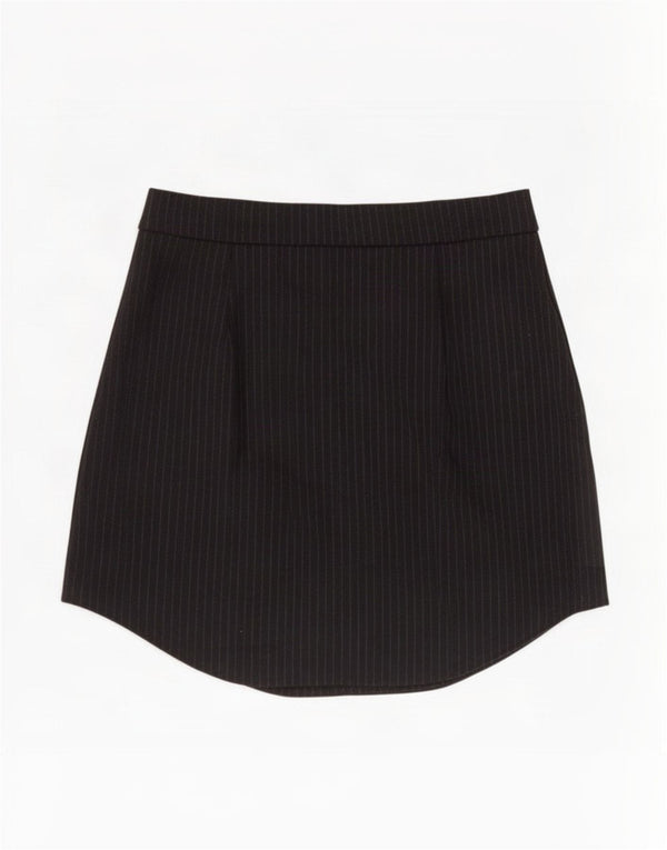 Fusta mini pentru femei Zara XS W24 Negru cu dungi