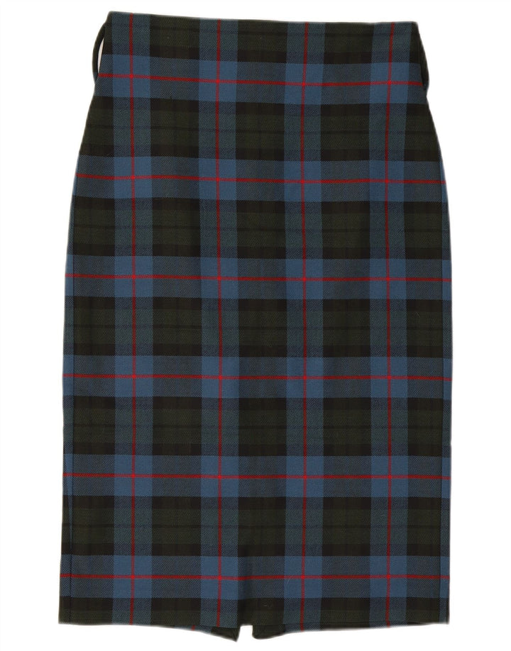 Fusta Creion Midi pentru Damă Zara Mare W32 Poliester în carouri albastre