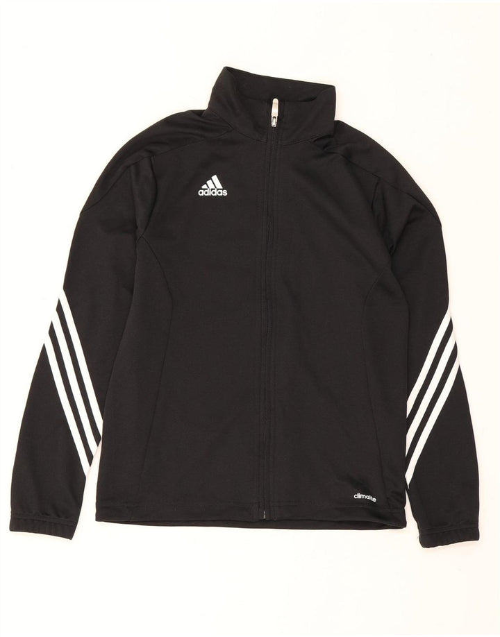 Jachetă Adidas Climalite pentru trening pentru băieți 11-12 ani, poliester negru