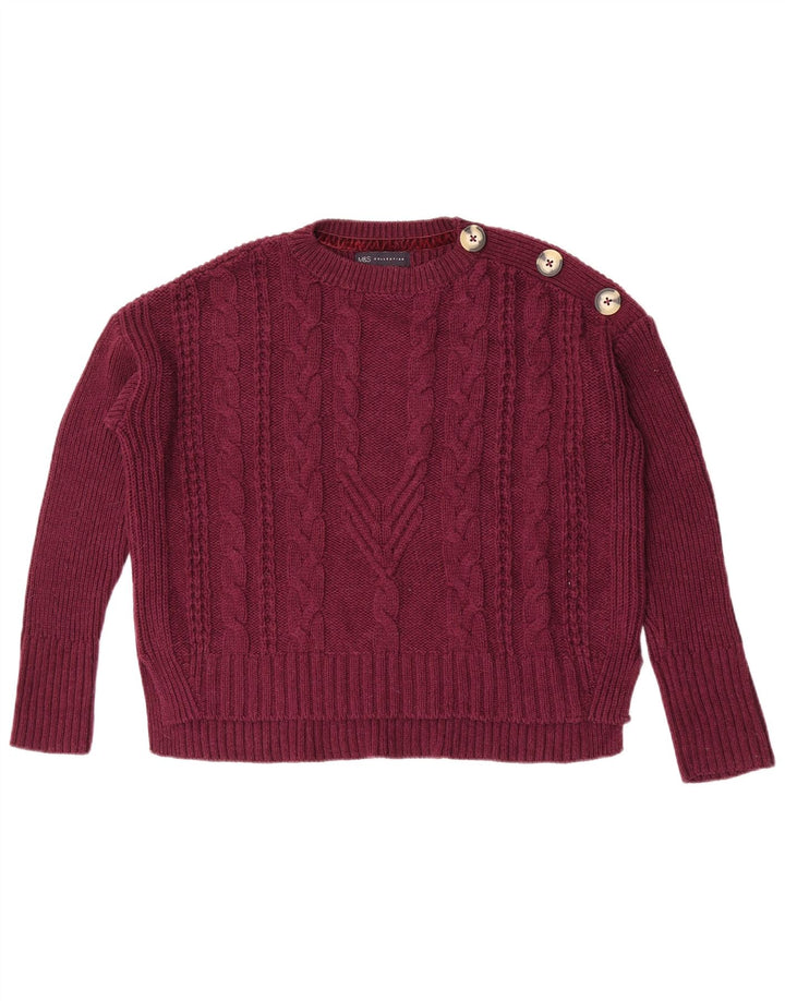 Pulover pentru femei Marks & Spencer cu decolteu rotund, maro mediu, UK 14