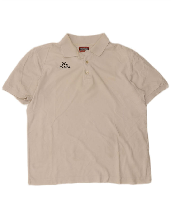 Cămașă polo pentru bărbați Kappa XL Bumbac alb