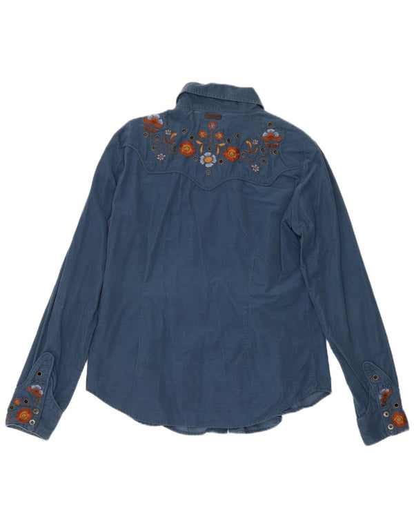 Cămașă cu mânecă lungă pentru femei Marlboro Classics UK 16 Large Blue Floral Western