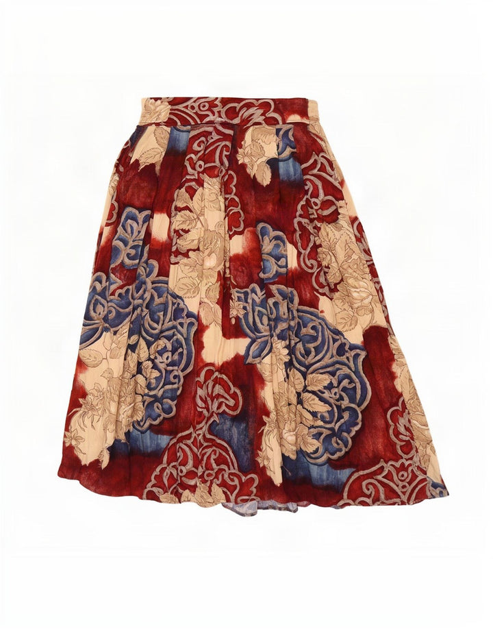 Fusta evazată plisată pentru femei Pippa Dee UK 12 Medium W28 Multicolor Floral