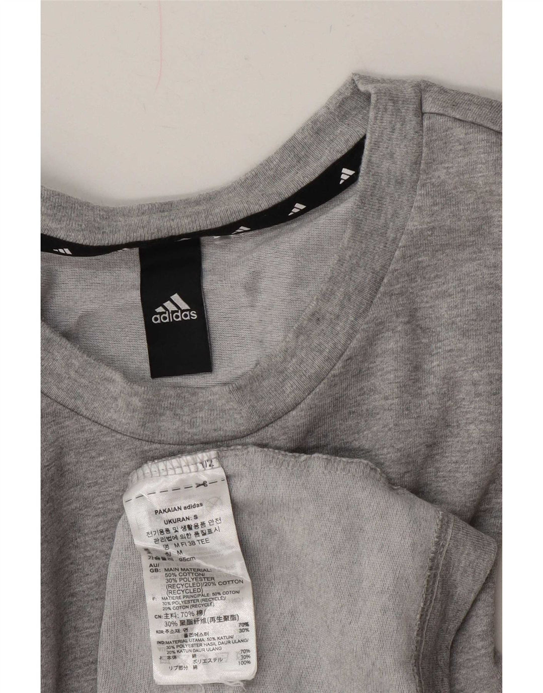 Tricou grafic pentru bărbați Adidas Top mare, gri bumbac