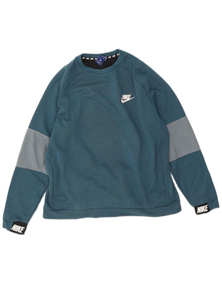 Hanorac pentru bărbați Nike Pulover mare albastru Colorblock
