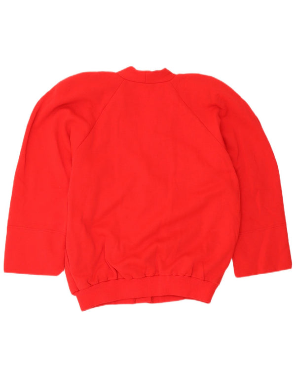 Pulover vintage cardigan supradimensionat pentru femei UK 10 mic bumbac roșu