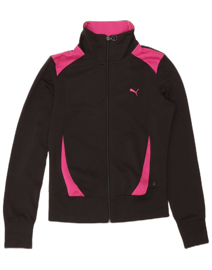 Jachetă de top pentru trening PUMA pentru femei UK 10 Small Black Colorblock