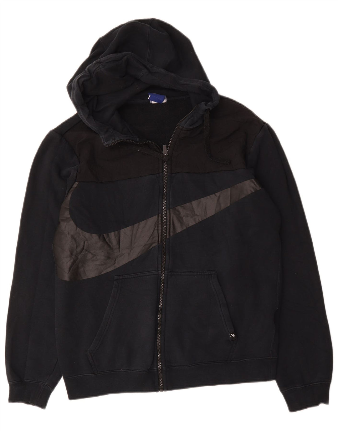 Pulover Nike Graphic Zip pentru bărbați, bumbac mediu negru