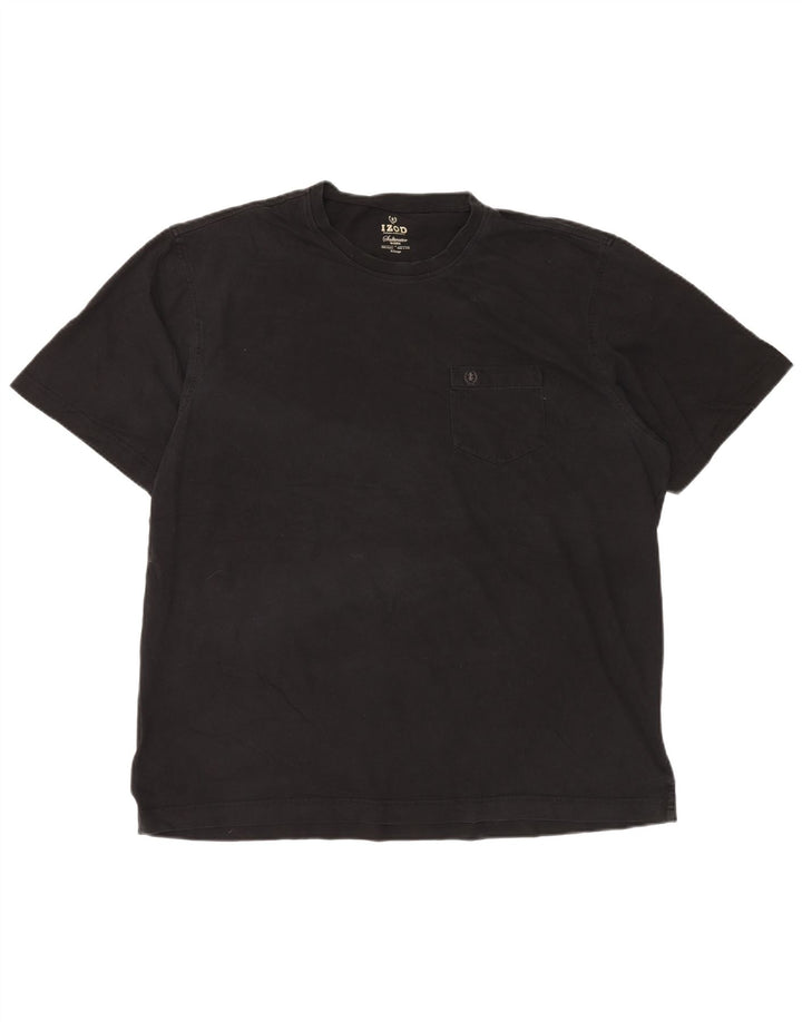 Izod Bărbați Tricou Top XL Bumbac Negru