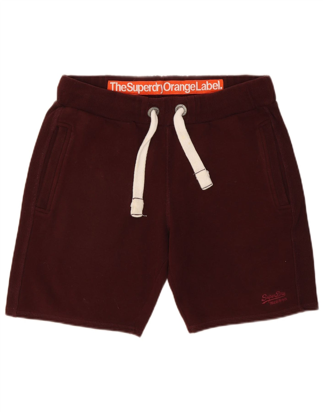 Pantaloni scurți sport Superdry pentru bărbați, bumbac mediu burgundy