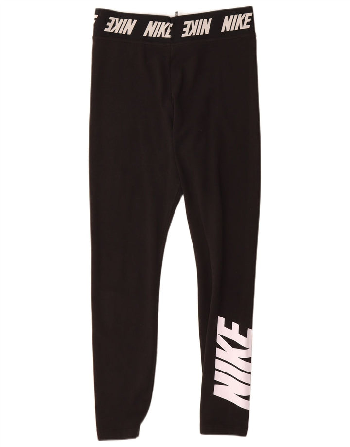 Leggings grafic Nike pentru femei UK 12, bumbac mediu negru