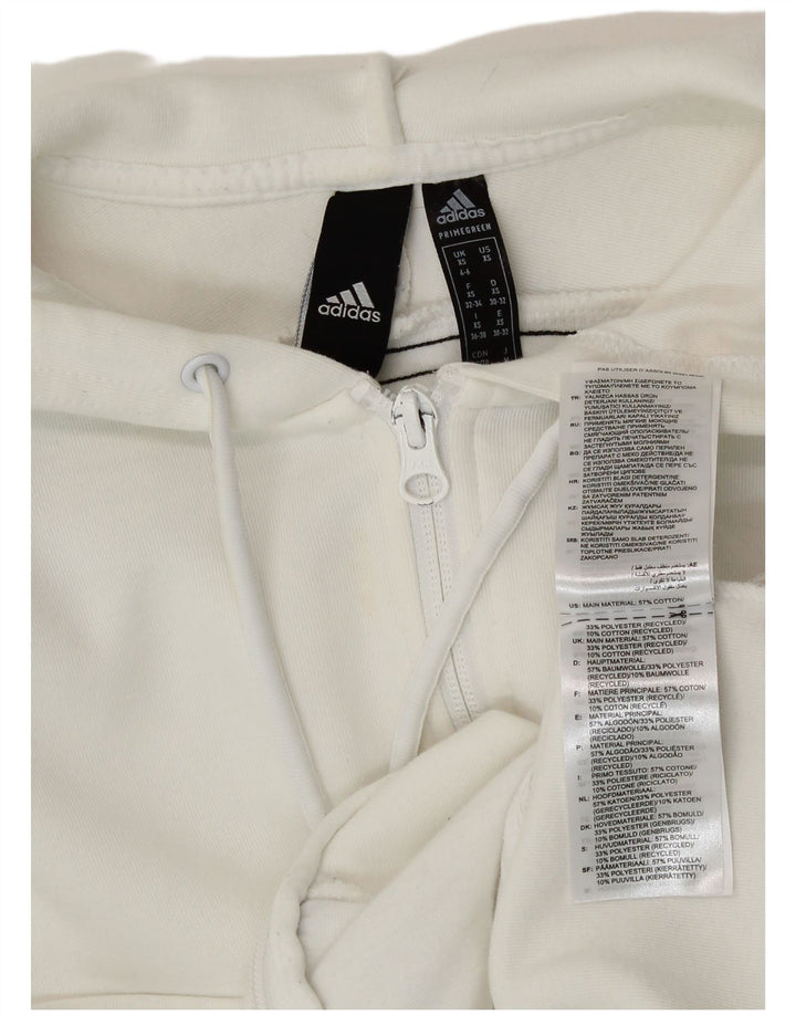Pulover ADIDAS pentru femei cu fermoar, UK 4/6 XS, bumbac alb