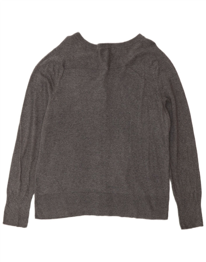 EDDIE BAUER Pulover cardigan pentru femei UK 16 mare bumbac gri