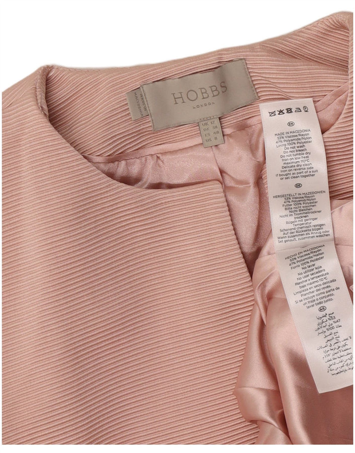 Jachetă Hobbs pentru femei Crop Open Blazer UK 12 Medium Pink Viscose