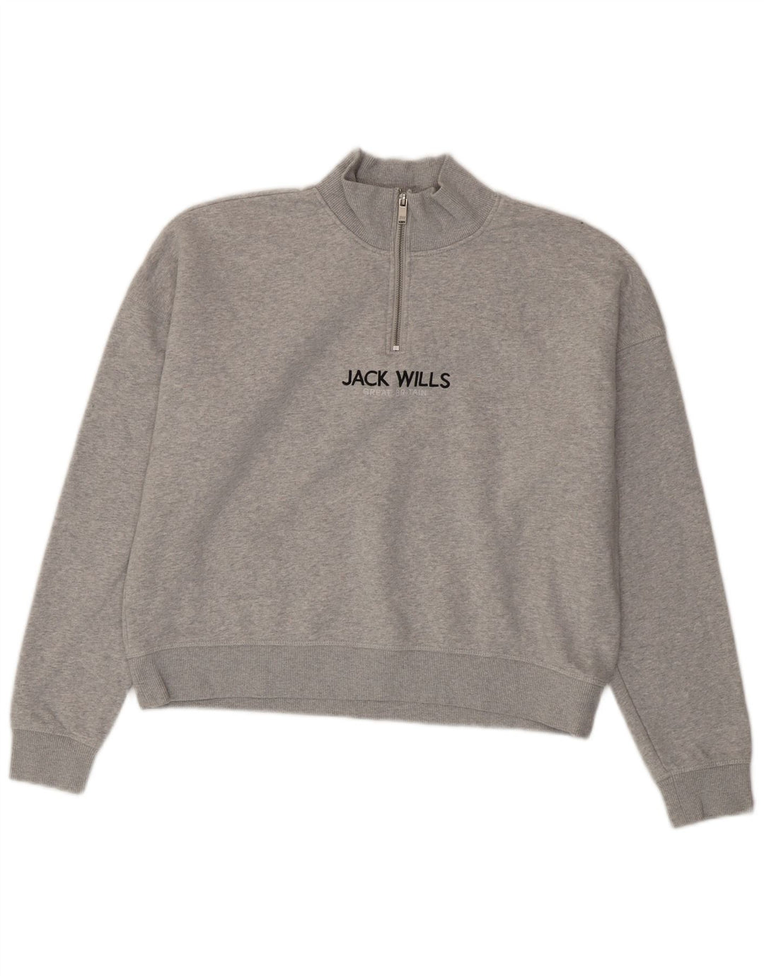 Pulover pentru femei Jack Wills cu grafic supradimensionat UK 12 Gri mediu