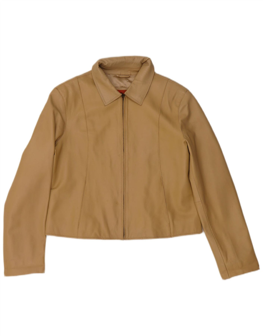 Jachetă de piele pentru femei Helium Crop UK 14 Medium Beige Piele