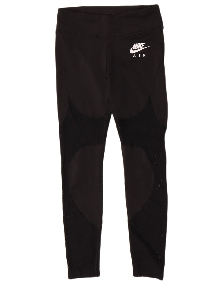 Leggings Nike Dri Fit Graphic pentru femei UK 12 Poliester mediu negru