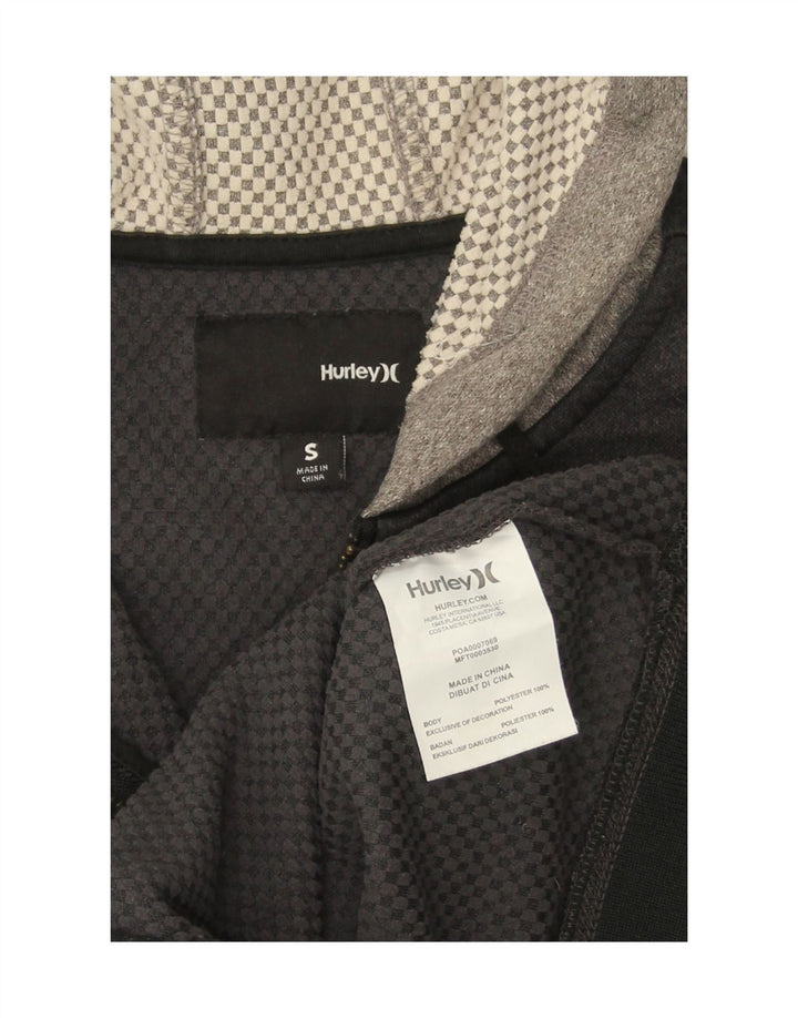 HURLEY Mens Zip Hoodie Sweater Small Grey Colourblock Polyester Vintage Hurley and Second-Hand Hurley from Messina Hembry 