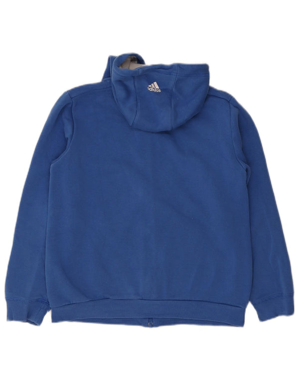 Adidas Băieți Graphic Zip Hoodie Pulover 11-12 Ani Bumbac Albastru