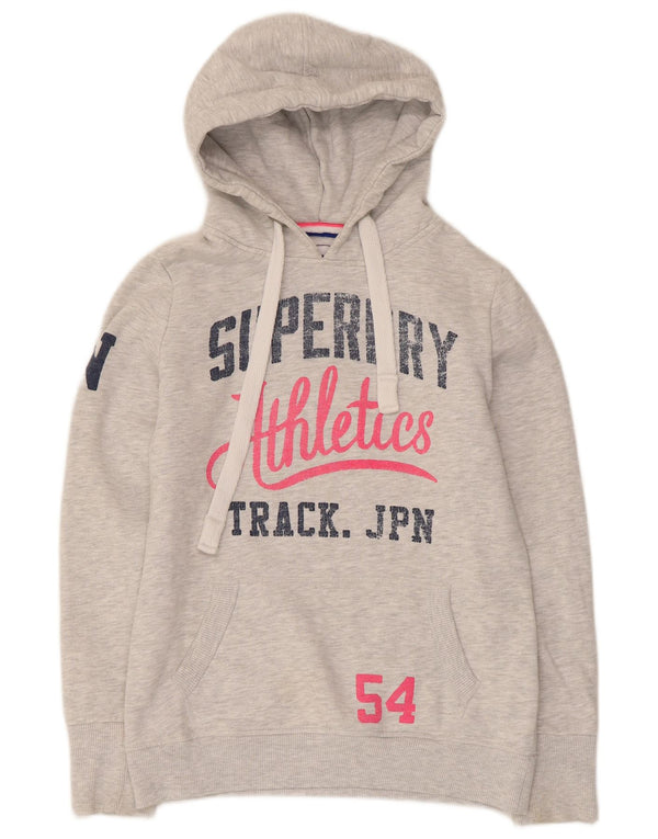 Pulover Superdry pentru damă, cu grafică, UK 12, bumbac, gri mediu