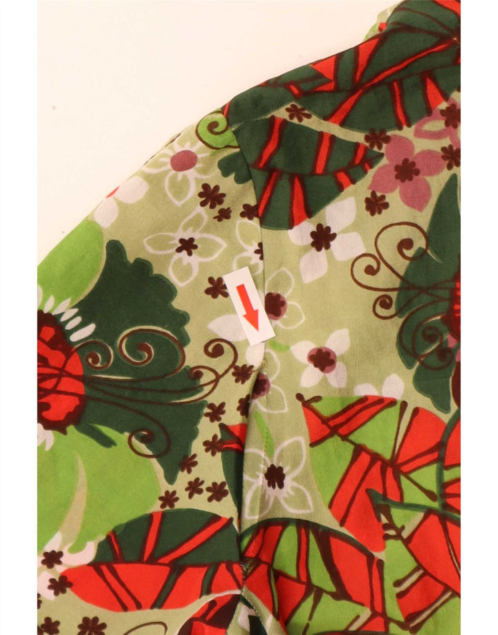 Rochie de bază vintage pentru femei UK 16 mare, verde, florală