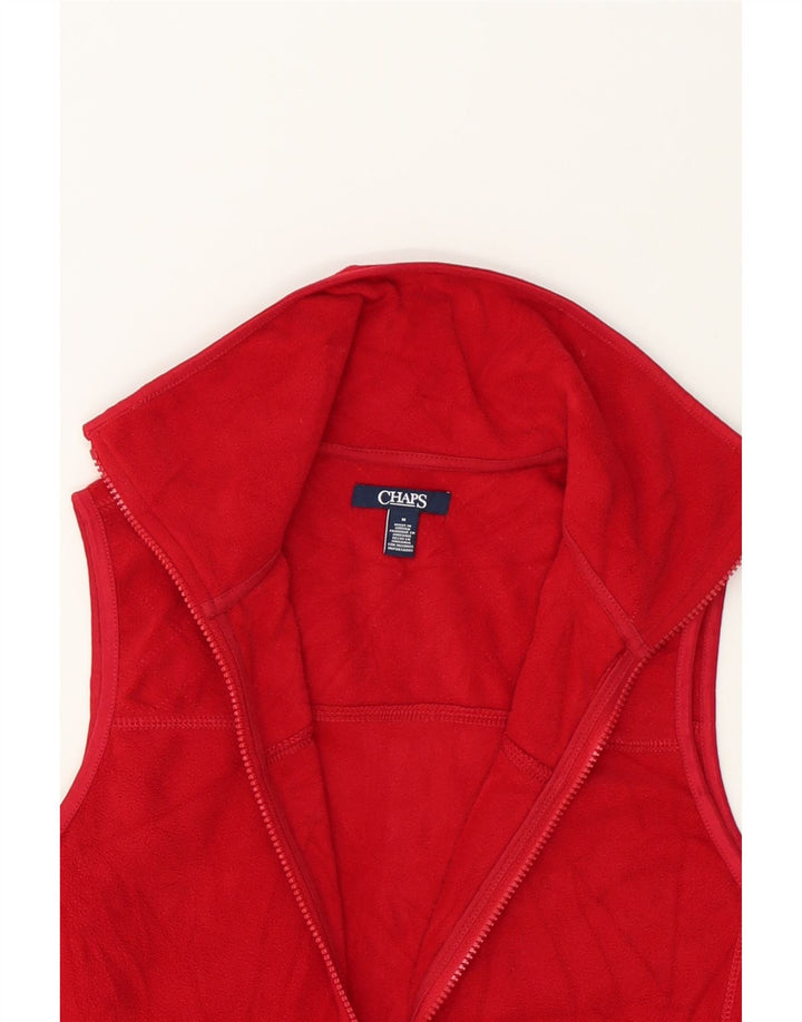 CHAPS Womens Fleece Gilet UK 14 Medium Red Polyester Vintage Chaps and Second-Hand Chaps from Messina Hembry 