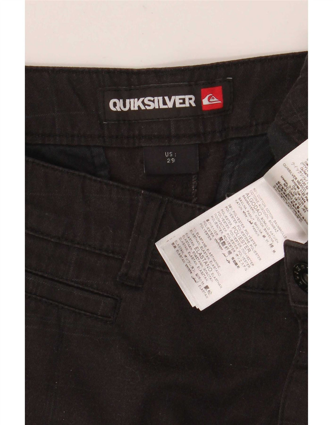 Pantaloni scurți cargo Quiksilver pentru bărbați W29 Small Black Check Bumbac