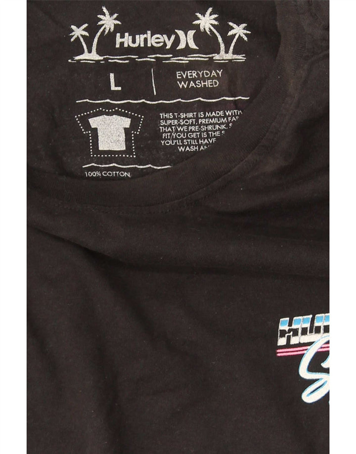 Tricou grafic pentru bărbați Hurley Top mare din bumbac negru