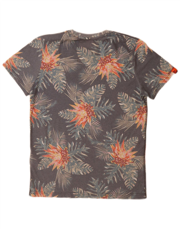 Tricou grafic Superdry pentru bărbați Top mare, gri, cu flori din poliester
