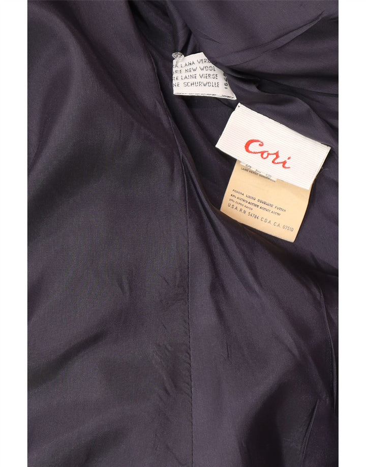 Jachetă vintage pentru femei cu piept dublu IT 48 XL bleumarin cu dungi