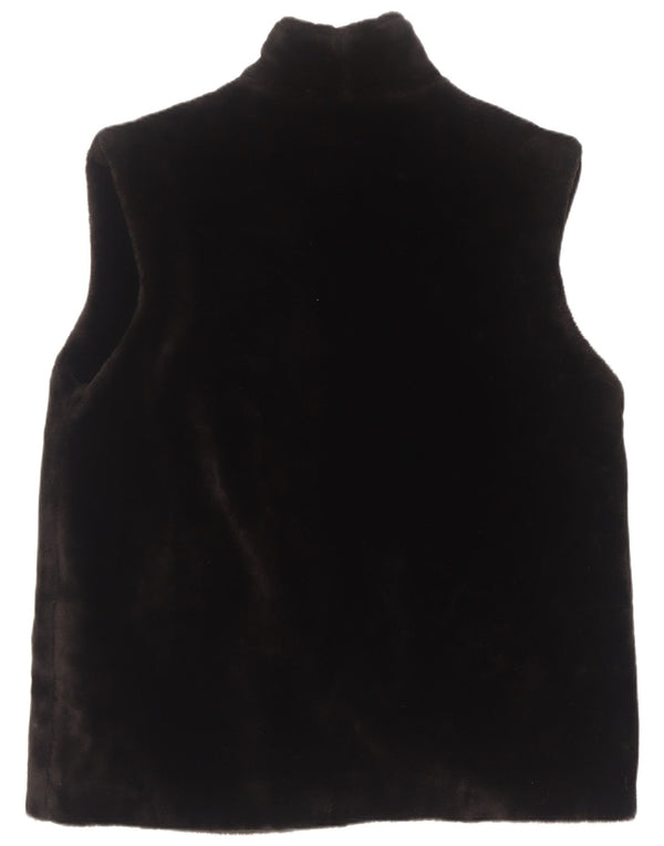 Gilet cu blană artificială supradimensionată pentru femei Easy UK 16, mare, negru, acrilic