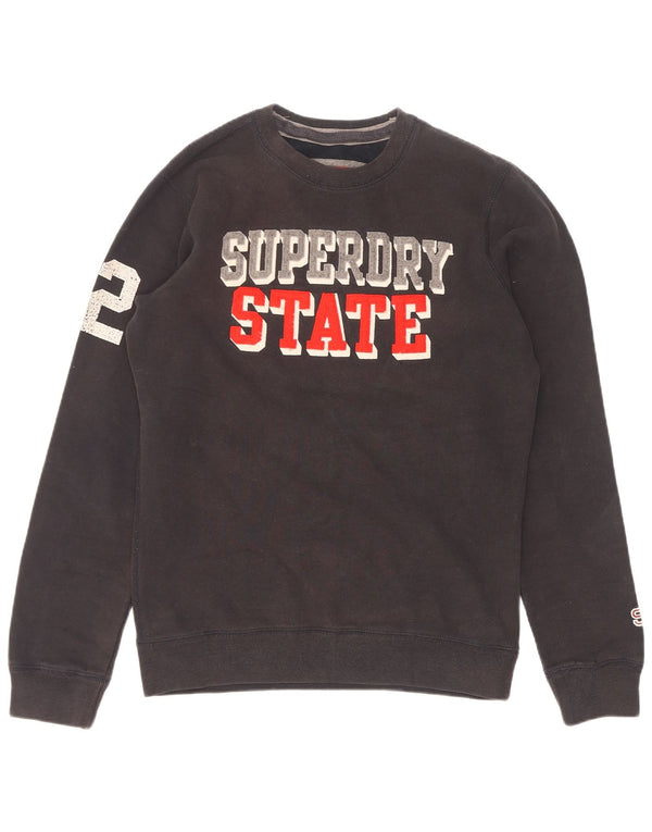 Pulover grafic Superdry pentru bărbați, bumbac mic, negru
